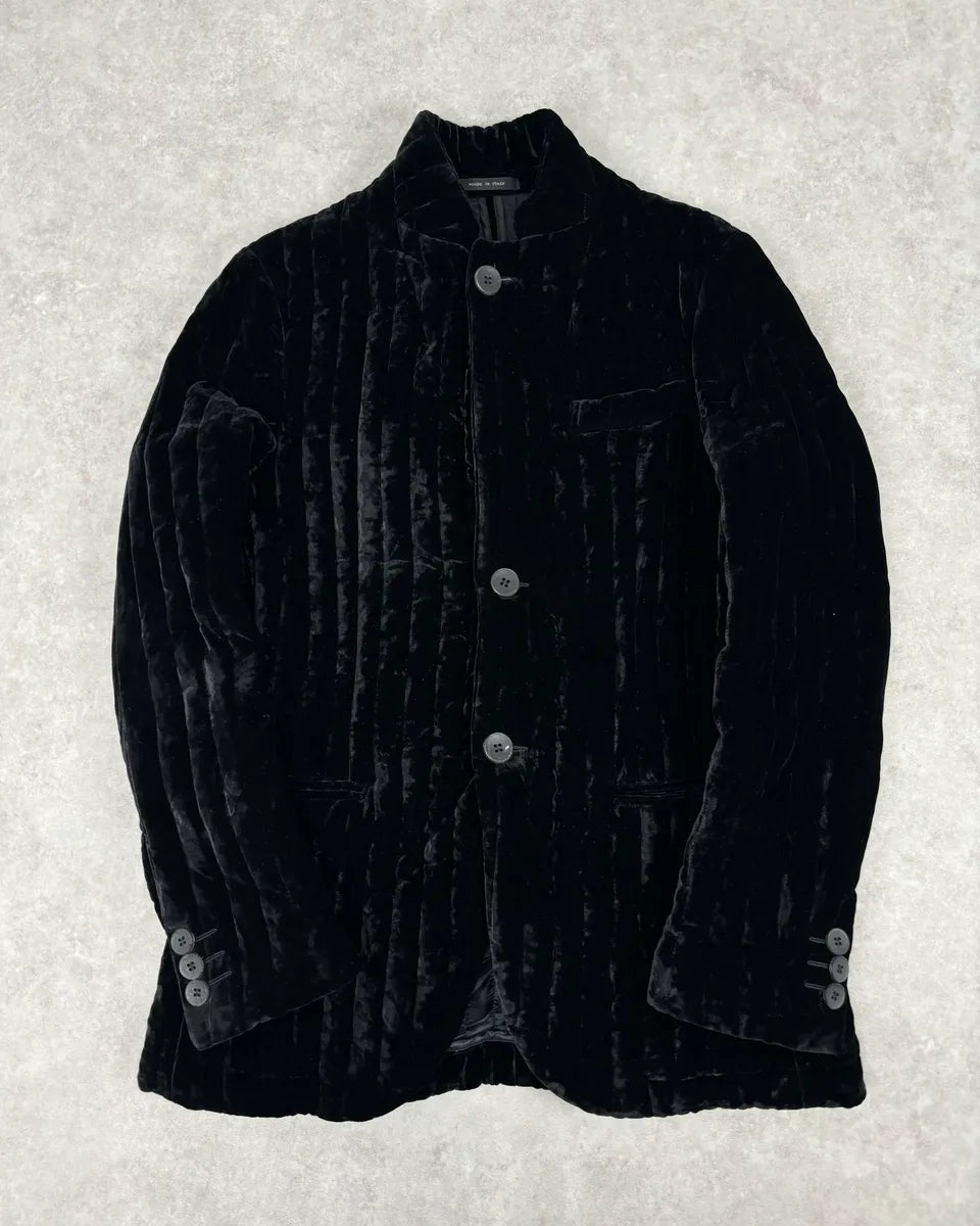 AW2007 Emporio Armani Black Techno Line Velvet Classy Blazer Jacket gUKQWUC 0