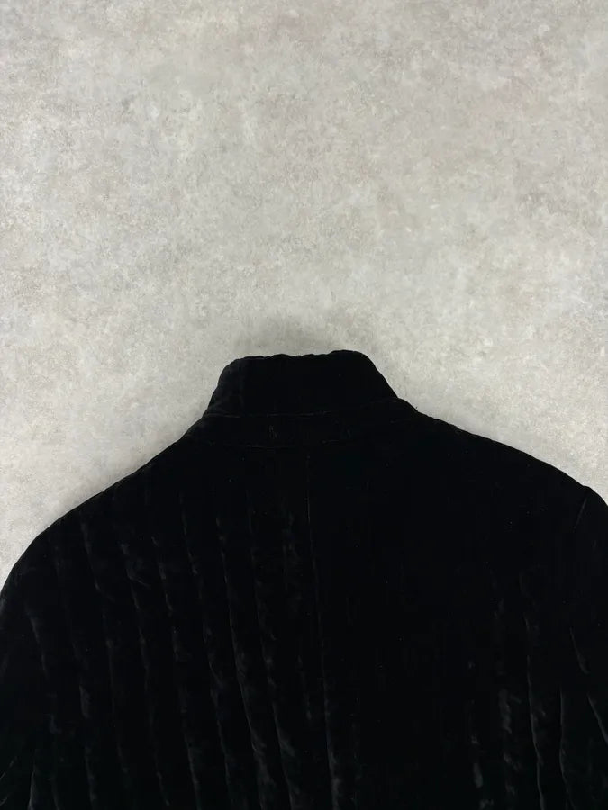 AW2007 Emporio Armani Black Techno Line Velvet Classy Blazer Jacket gUKQWUC 4