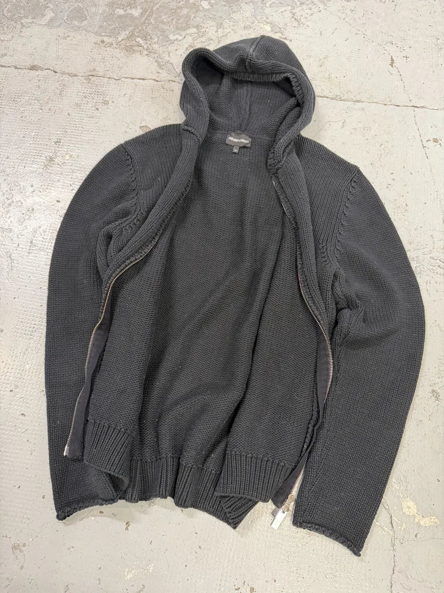 2010s Emporio Armani Cozy Black Zip-Up Hoodie QwEHmOL 2