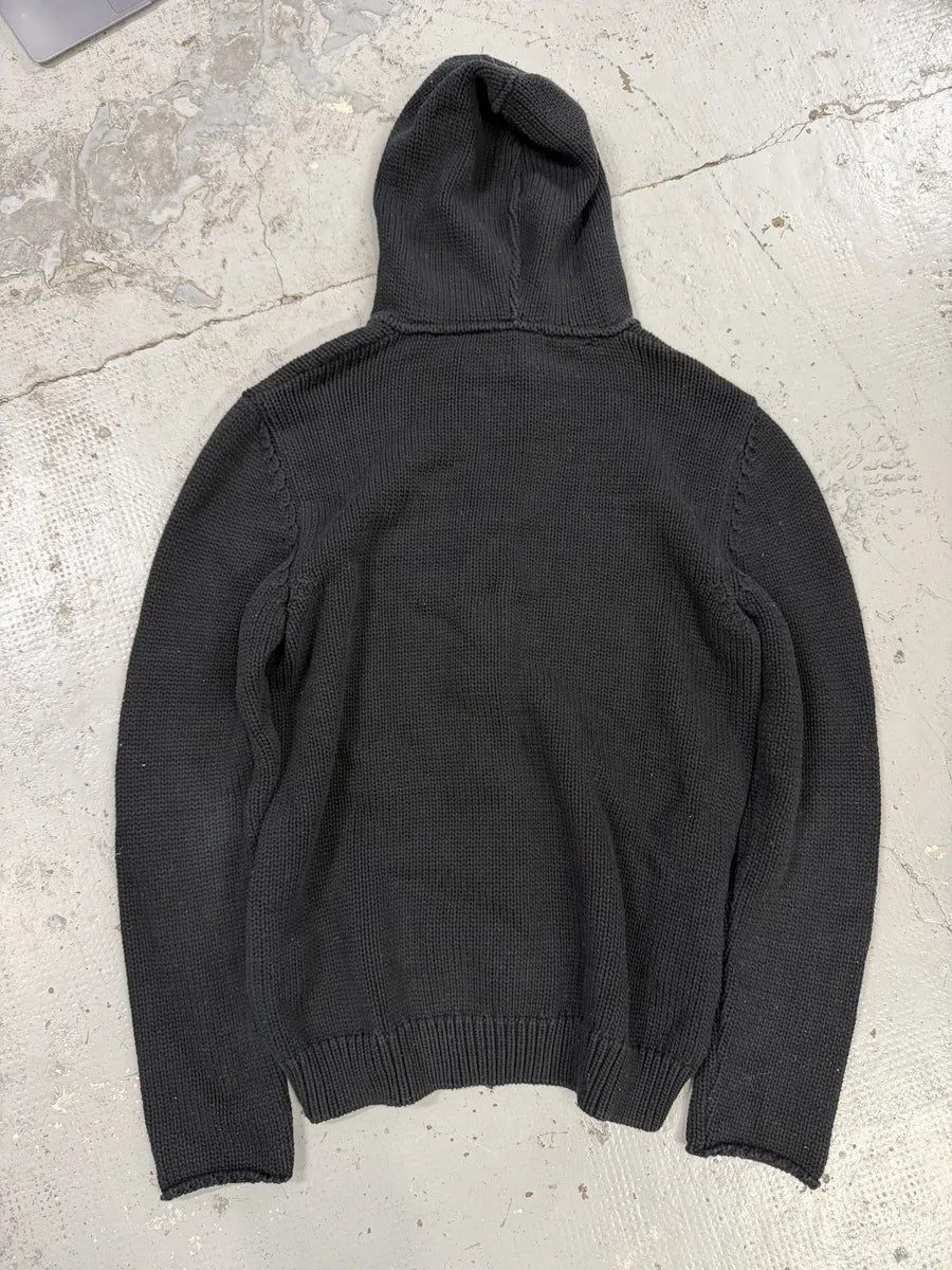2010s Emporio Armani Cozy Black Zip-Up Hoodie QwEHmOL 3