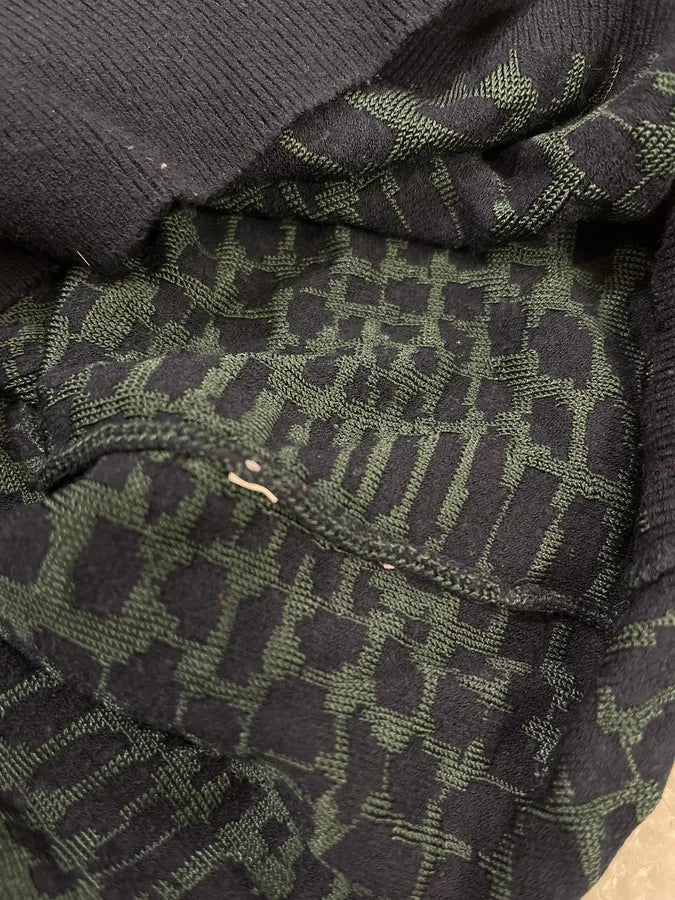 2010s Emporio Armani Dark Green Crocodile Effect Wool Sweater VMwEbll 8