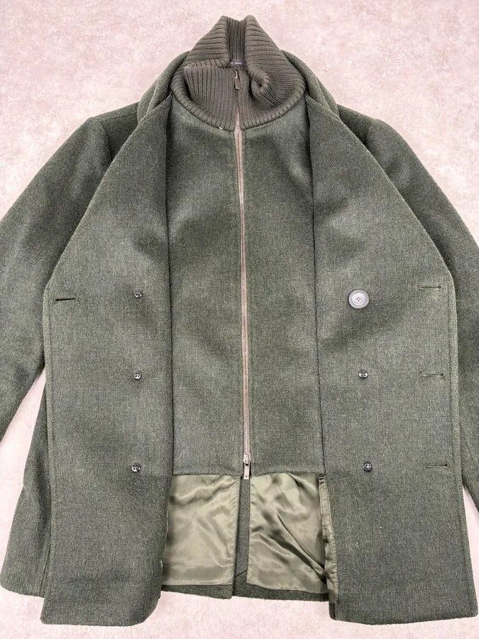 AW2009 Emporio Armani Dark Green Wool Caban Jacket tfkVVUo 7