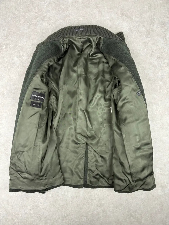 AW2009 Emporio Armani Dark Green Wool Caban Jacket tfkVVUo 9