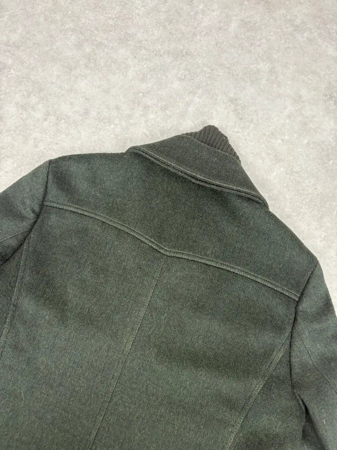 AW2009 Emporio Armani Dark Green Wool Caban Jacket tfkVVUo 6