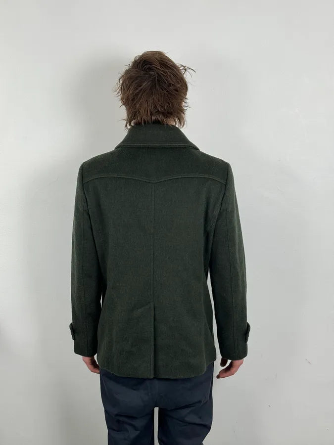 AW2009 Emporio Armani Dark Green Wool Caban Jacket tfkVVUo 3