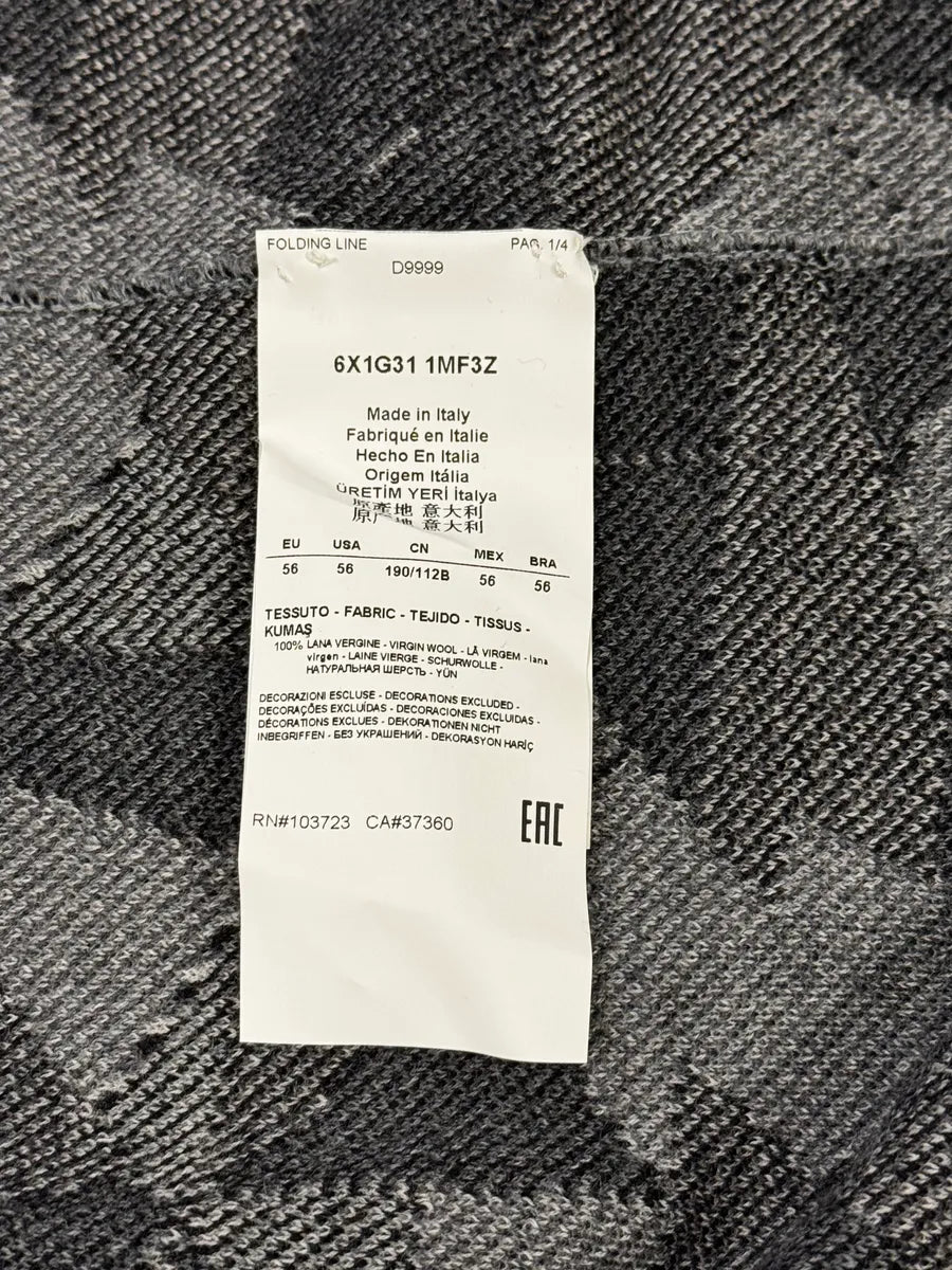 2010s Emporio Armani Geometrical Grey & Black Wool Blazer Jacket zSqHIoy 8