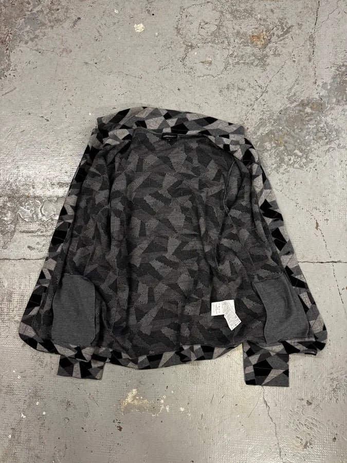 2010s Emporio Armani Geometrical Grey & Black Wool Blazer Jacket zSqHIoy 6