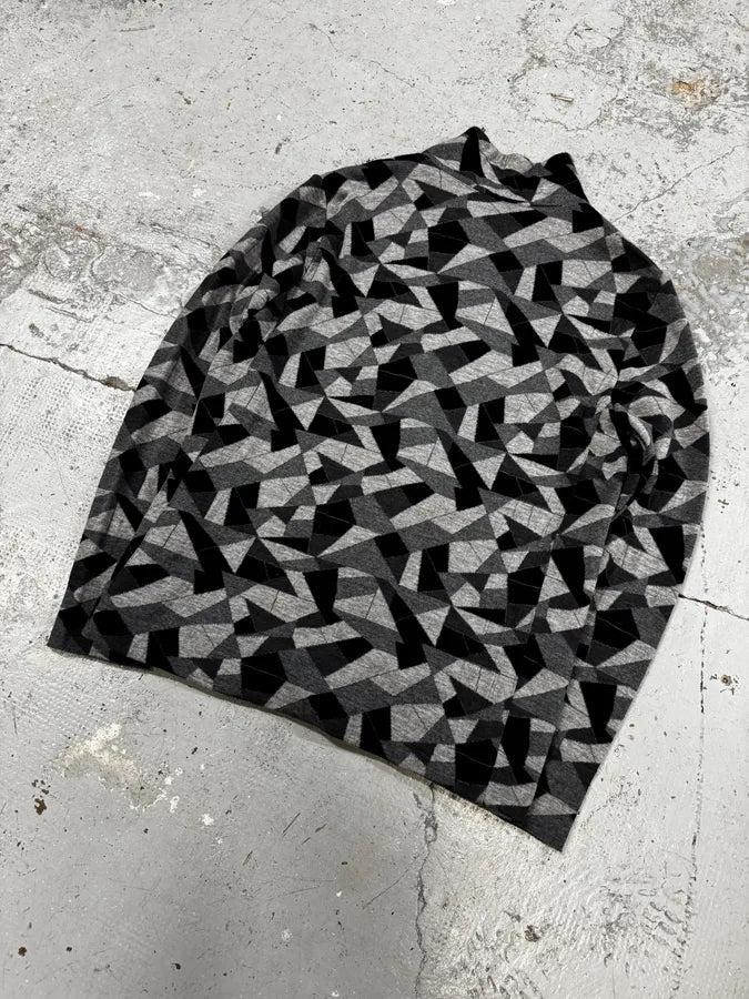 2010s Emporio Armani Geometrical Grey & Black Wool Blazer Jacket zSqHIoy 5