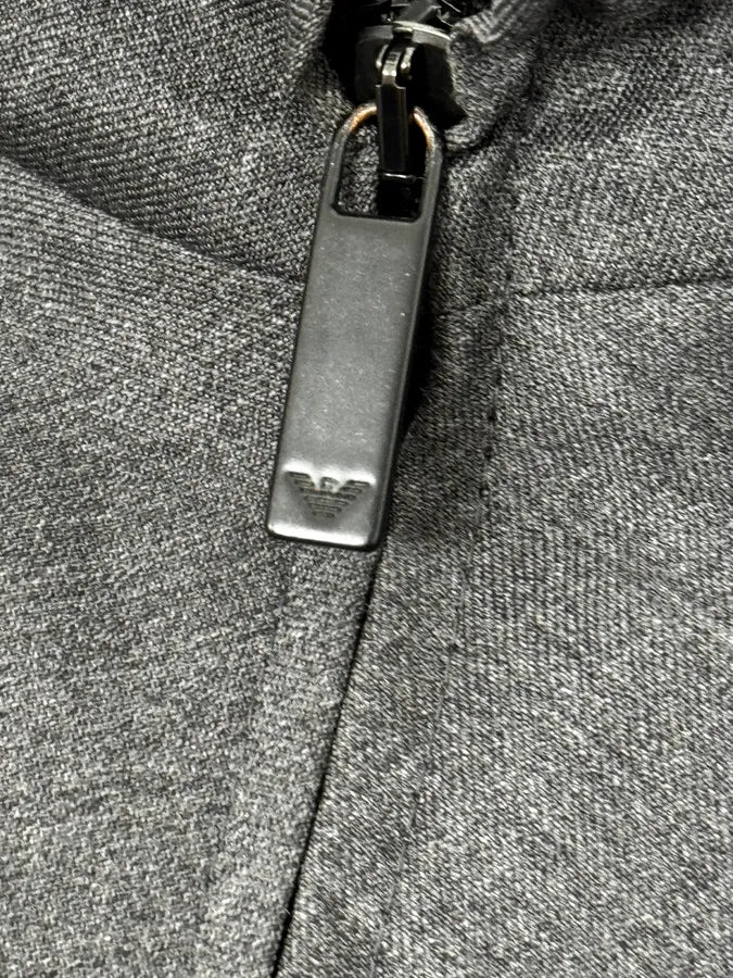 2010s Emporio Armani Grey & Olive Lined Cozy Zip-up Jacket bMMELEo 11