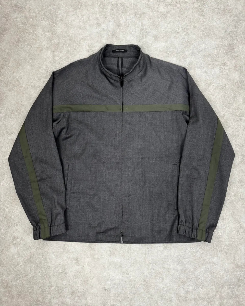 2010s Emporio Armani Grey & Olive Lined Cozy Zip-up Jacket bMMELEo 0