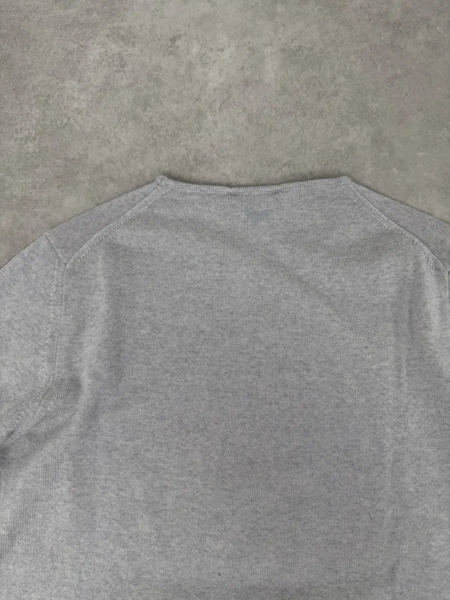 2010s Emporio Armani Grey Red Painted Line Sweater BqLplzQ 5