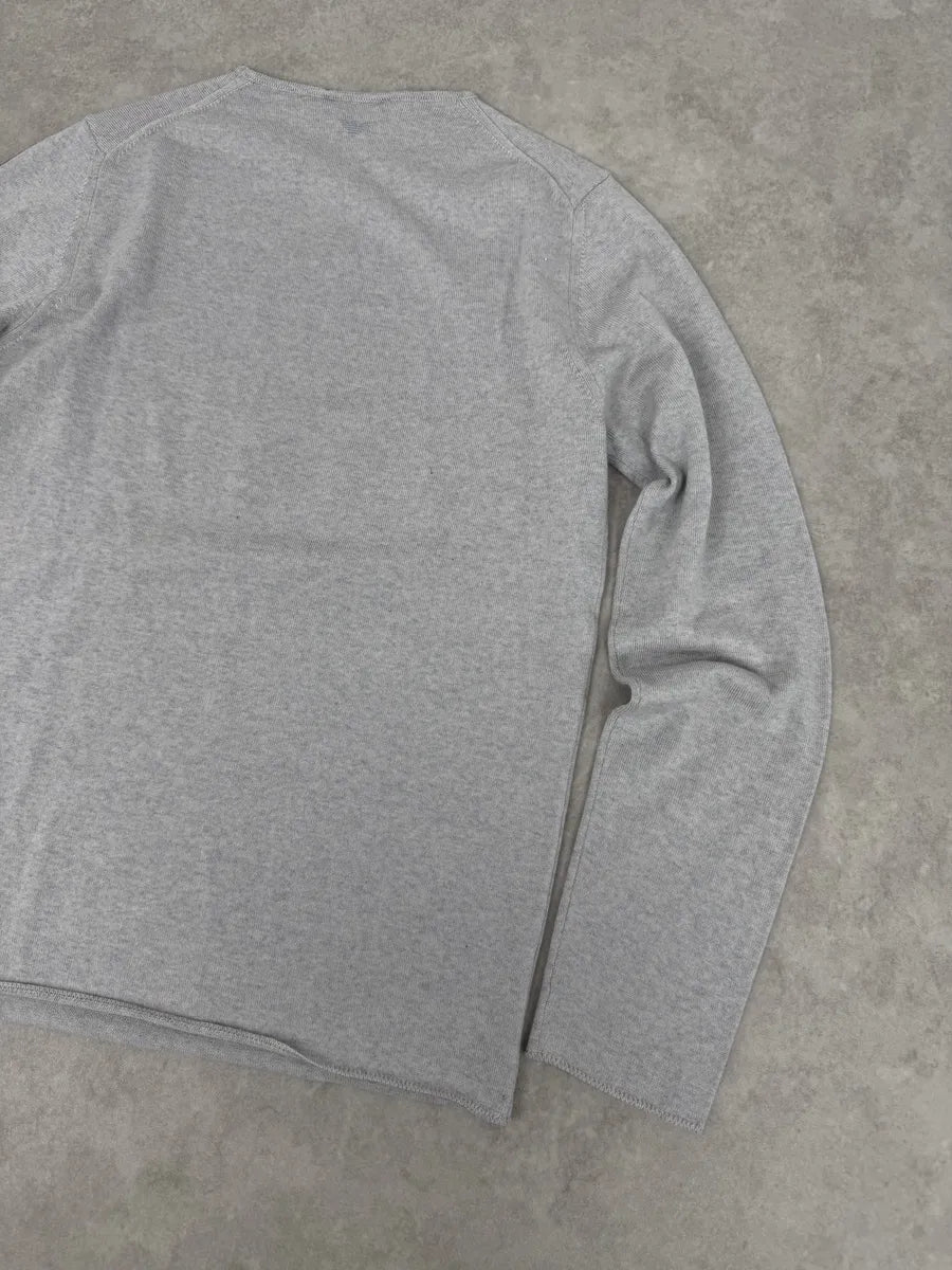 2010s Emporio Armani Grey Red Painted Line Sweater BqLplzQ 6