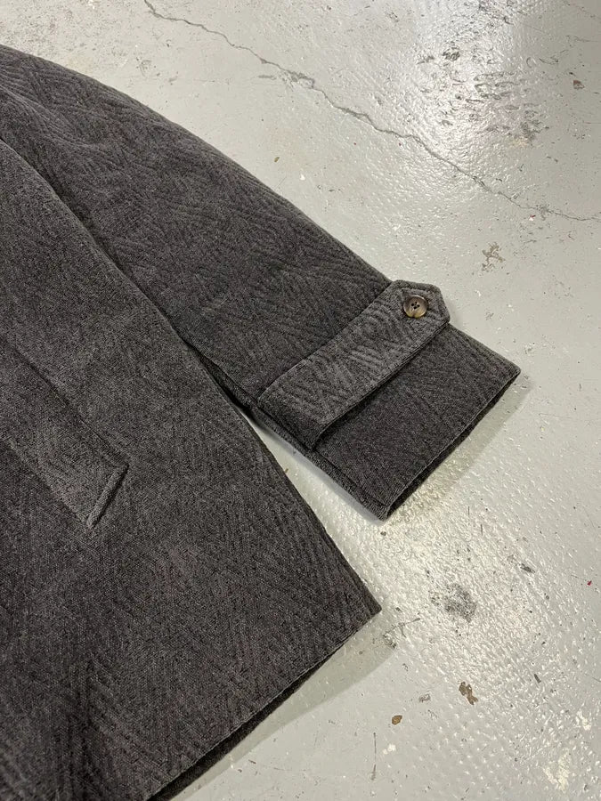 2010s Emporio Armani Iridescent Faux Fur Collar Grey Coat EcZhKNm 6