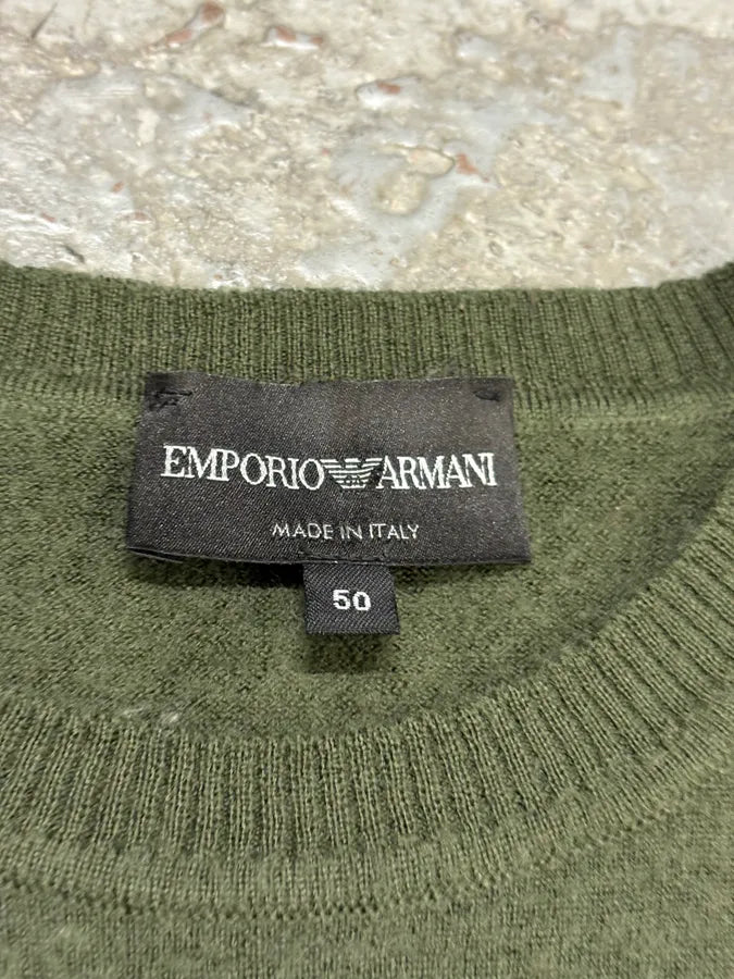 2010s Emporio Armani Khaki Minimalist Sweater HvLEQSX 6