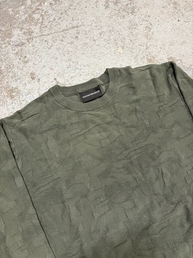 2010s Emporio Armani Khaki Camo Sweater GXhaWLC 4