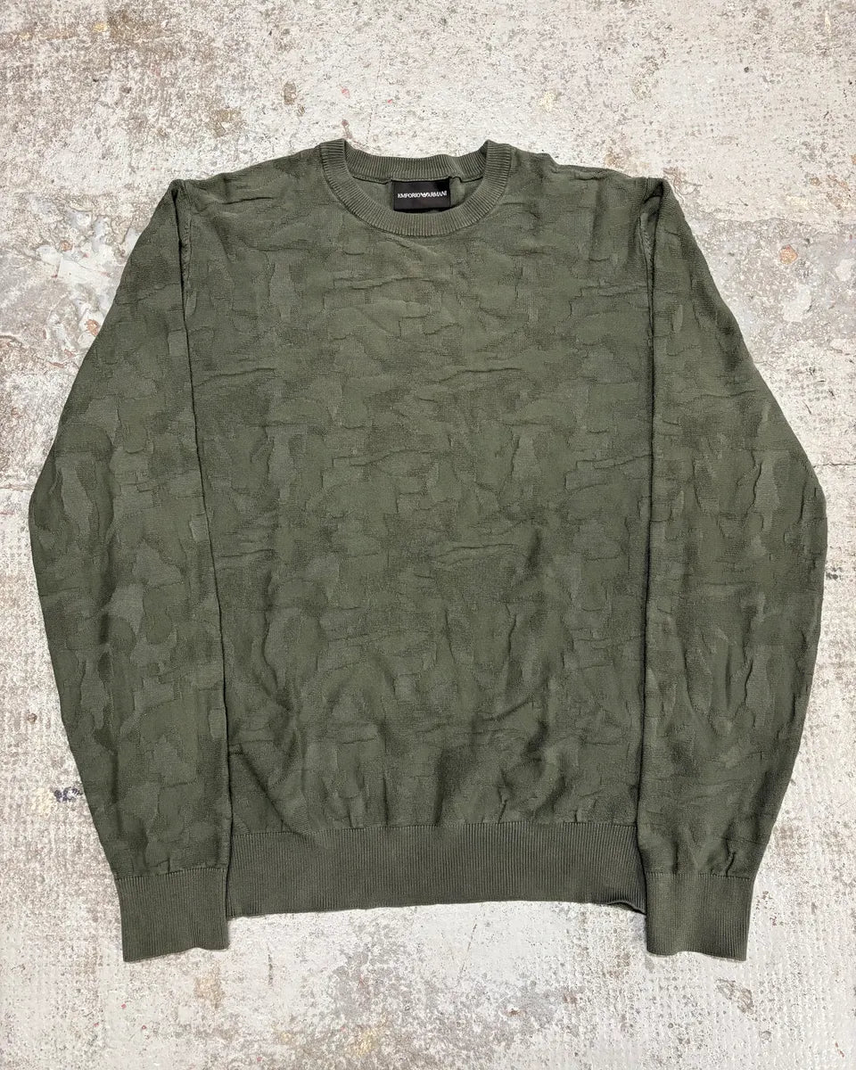 2010s Emporio Armani Khaki Camo Sweater GXhaWLC 0