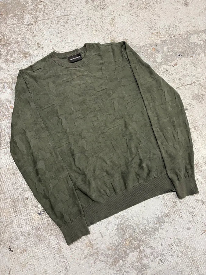 2010s Emporio Armani Khaki Camo Sweater GXhaWLC 3