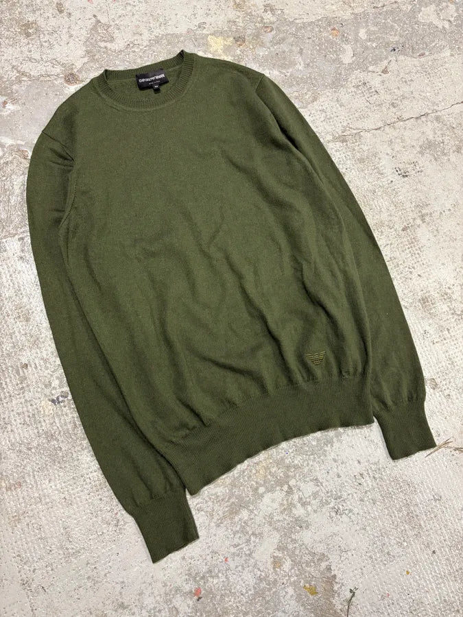 2010s Emporio Armani Khaki Minimalist Sweater HvLEQSX 2