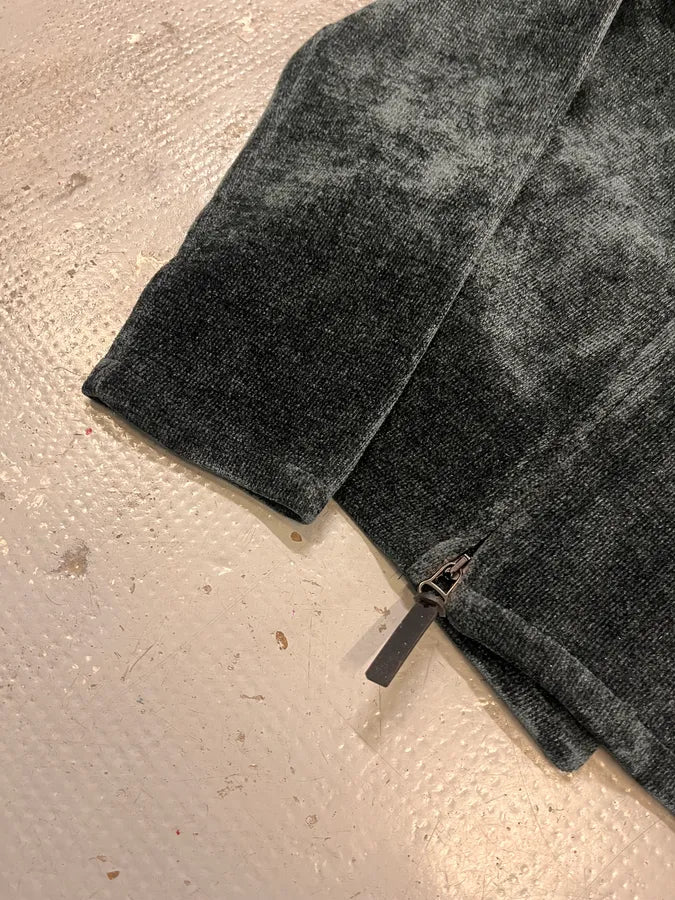 2010s Emporio Armani Navy Green Velvet Asymmetrical Jacket qrRTKHG 6