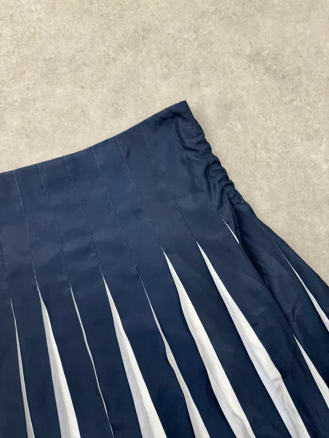 2010s Emporio Armani Navy & White Pleated Skirt OBgMTWi 5
