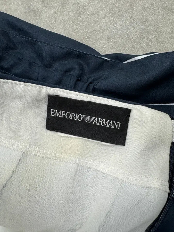 2010s Emporio Armani Navy & White Pleated Skirt OBgMTWi 8