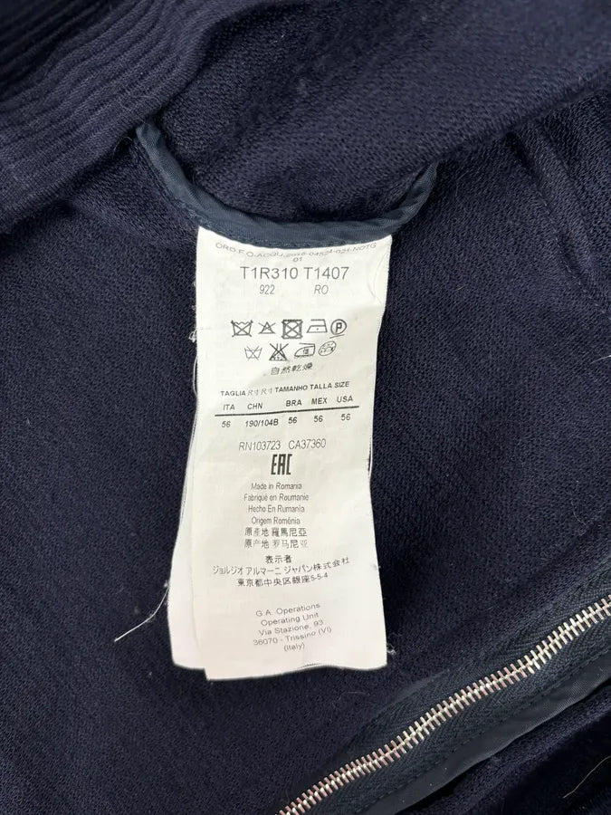 SS2016 Emporio Armani Navy Wool Minimalist Zip-up Jacket qGvvHib 11