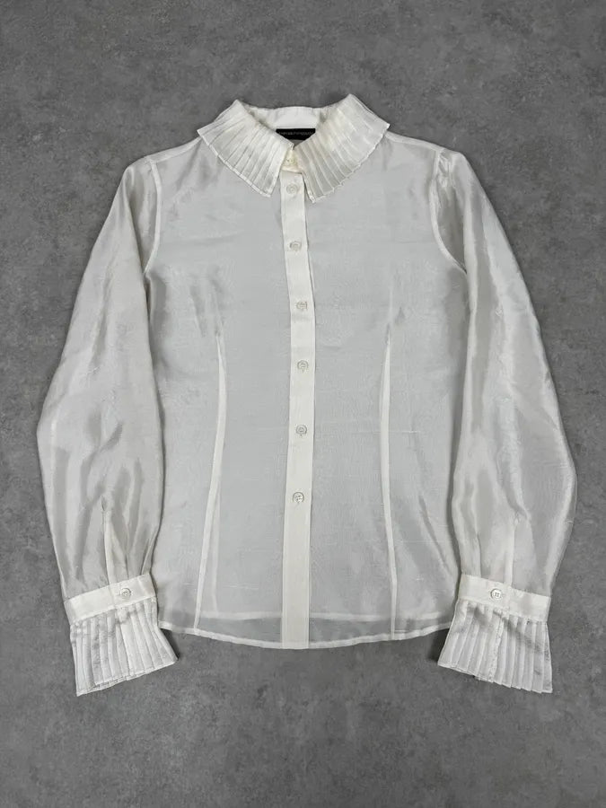 SS2006 Emporio Armani Royal White Baroque Classy Shirt OBiKByu 0