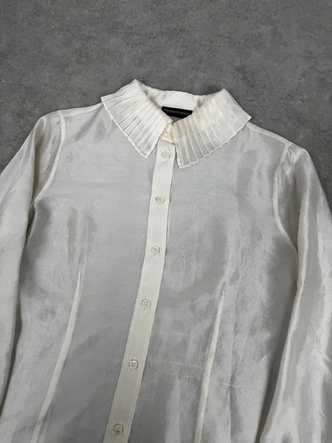 SS2006 Emporio Armani Royal White Baroque Classy Shirt OBiKByu 5
