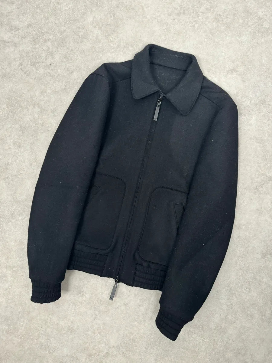 2010s Emporio Armani Tactical Black Cozy Bomber Jacket bkSjdsH 3