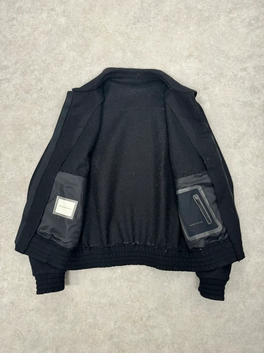 2010s Emporio Armani Tactical Black Cozy Bomber Jacket bkSjdsH 4