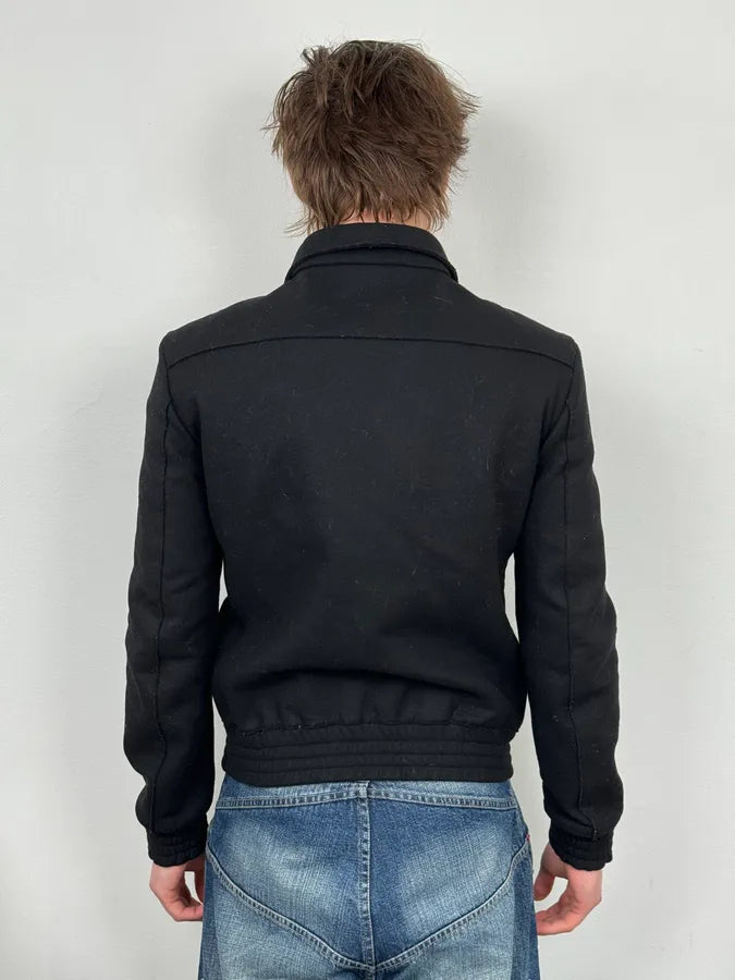 2010s Emporio Armani Tactical Black Cozy Bomber Jacket bkSjdsH 2
