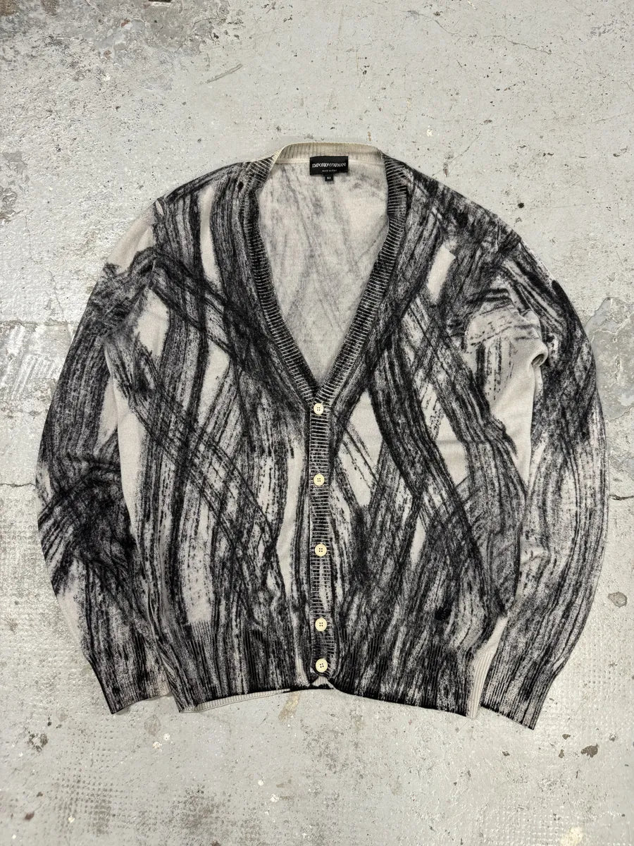 2010s Emporio Armani Wheel Paint Cardigan Sweater fWzwuLX 0
