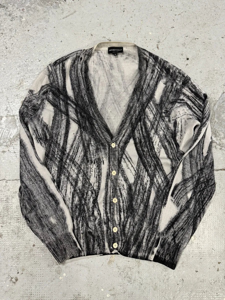 2010s Emporio Armani Wheel Paint Cardigan Sweater fWzwuLX 4