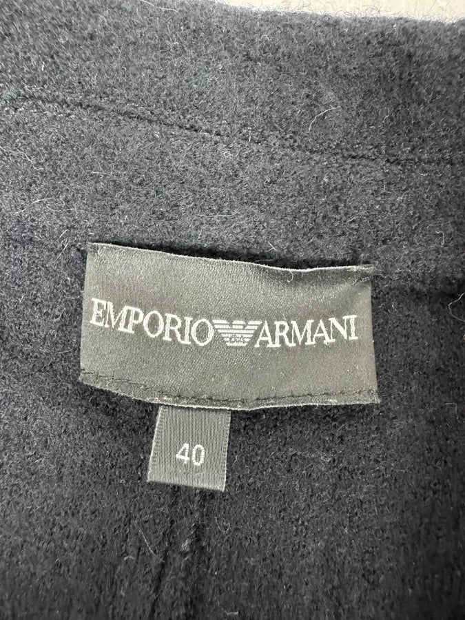 2010s Emporio Armani Wool Perfored Black Lazer Flowers Blazer Jacket ebuVSCB 5