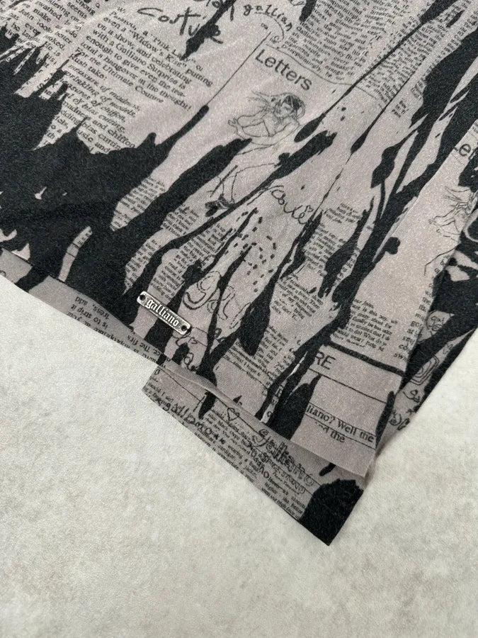 2010s Galliano Magazine Gazette Black & Grey Splash Longsleeves uARgWSP 5