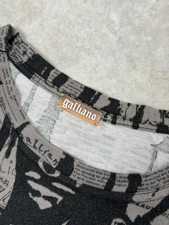 2010s Galliano Magazine Gazette Black & Grey Splash Longsleeves uARgWSP 7