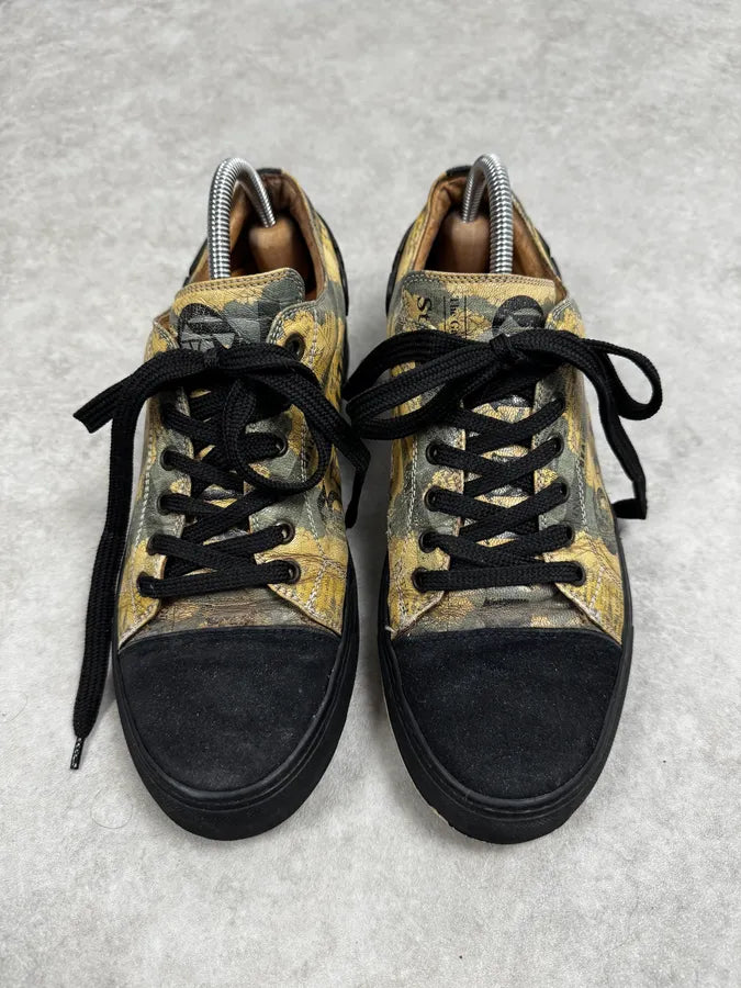 2010s Galliano Magazine Yellow & Black Leather Sneakers VRxFqut 1