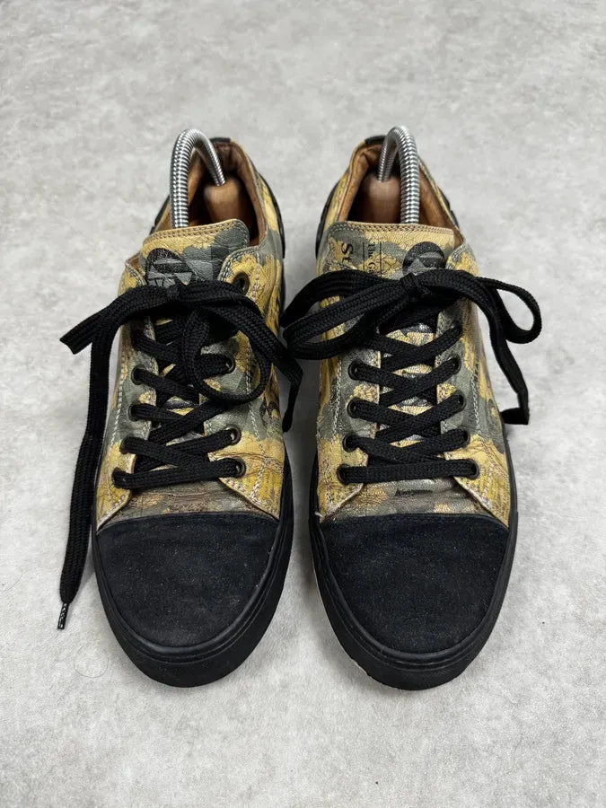 2010s Galliano Magazine Yellow & Black Leather Sneakers VRxFqut 1