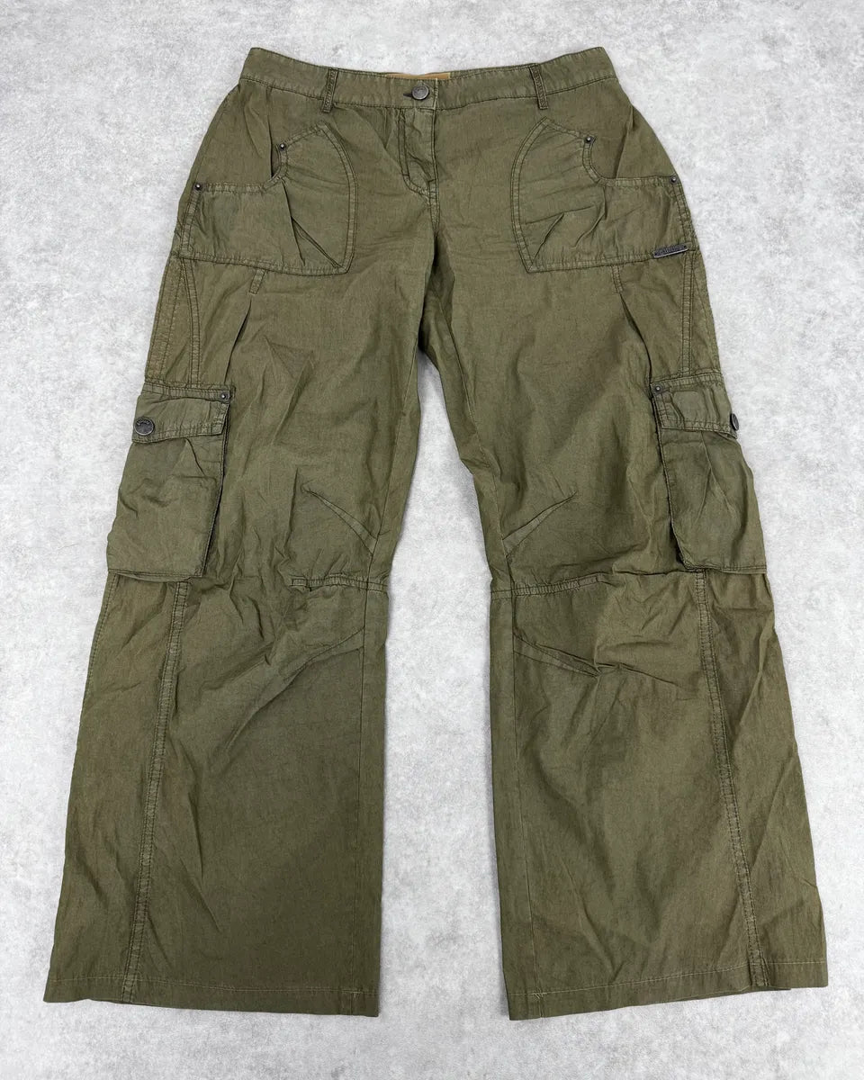 SS2008 Galliano Olive Combat Relaxed Cargo Pants EaUFdbg 0