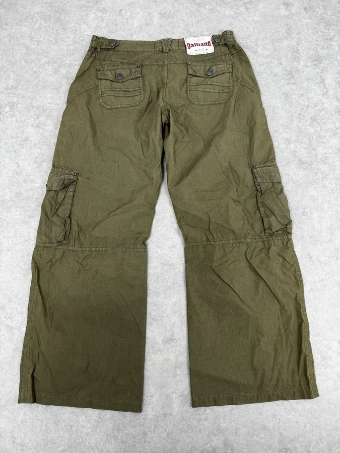 SS2008 Galliano Olive Combat Relaxed Cargo Pants EaUFdbg 4