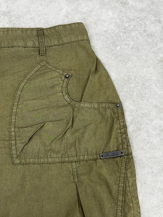 SS2008 Galliano Olive Combat Relaxed Cargo Pants EaUFdbg 7