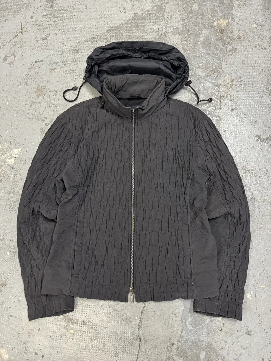 2010s Giorgio Armani Black Plissed Light Jacket IxDjRzC 0