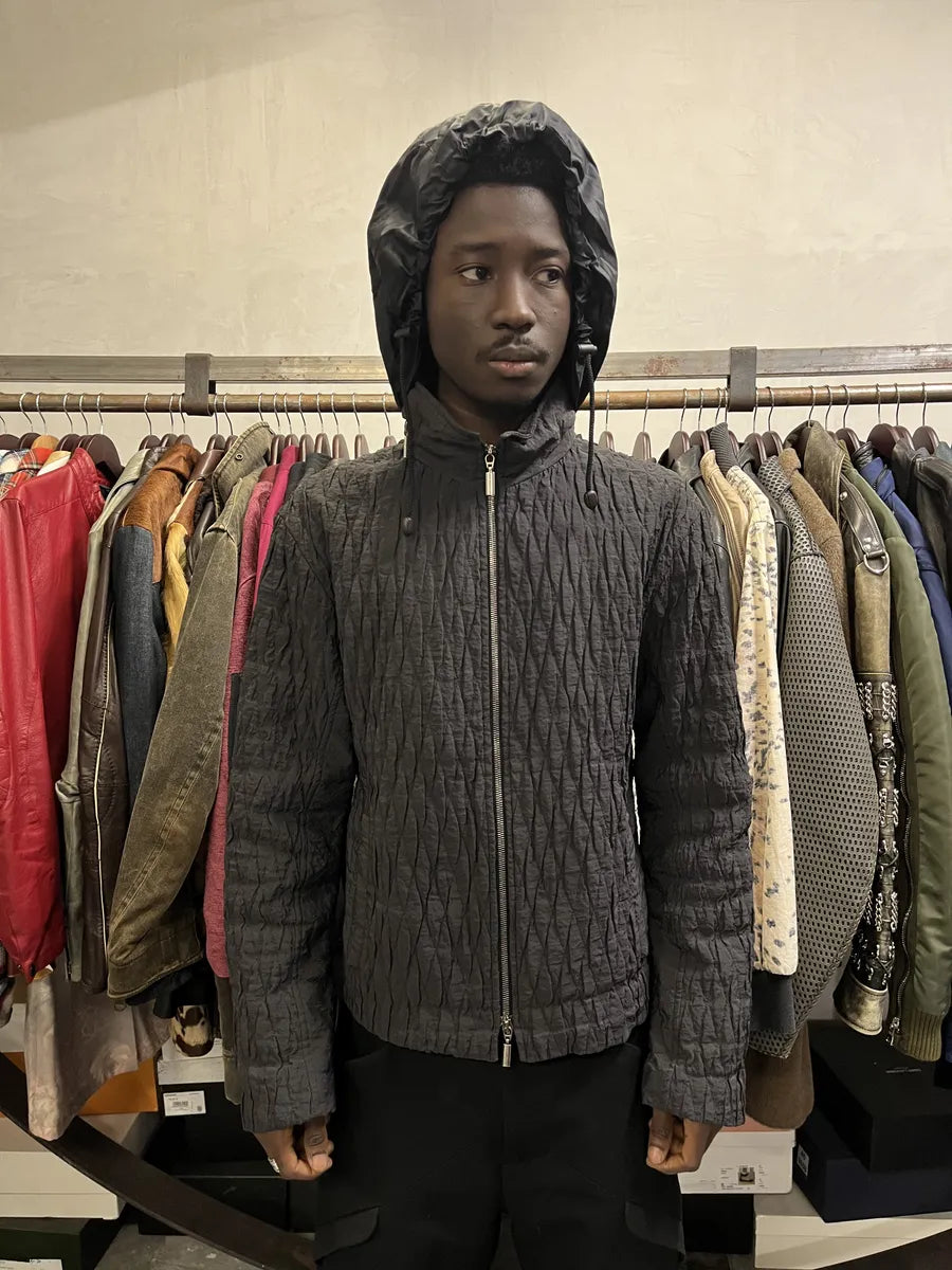 2010s Giorgio Armani Black Plissed Light Jacket IxDjRzC 2