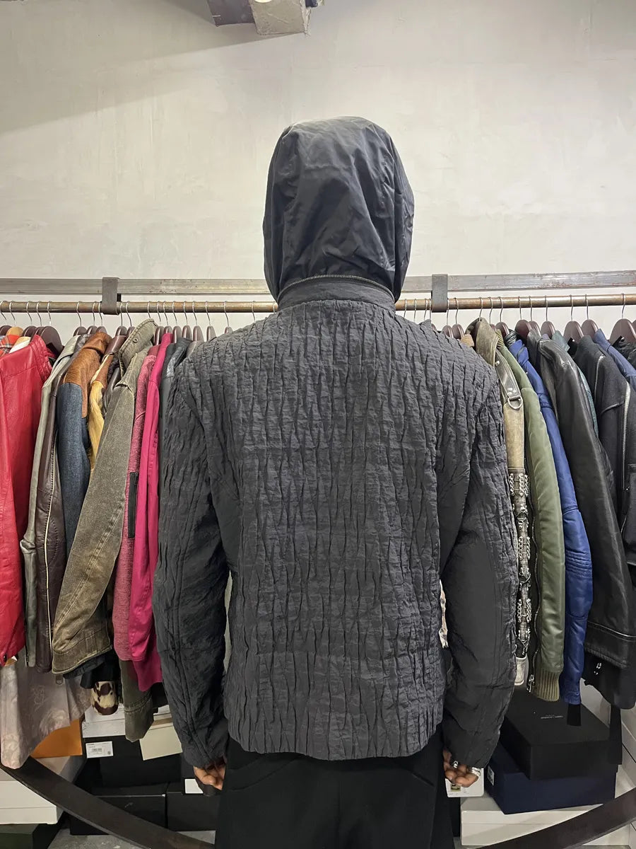 2010s Giorgio Armani Black Plissed Light Jacket IxDjRzC 3