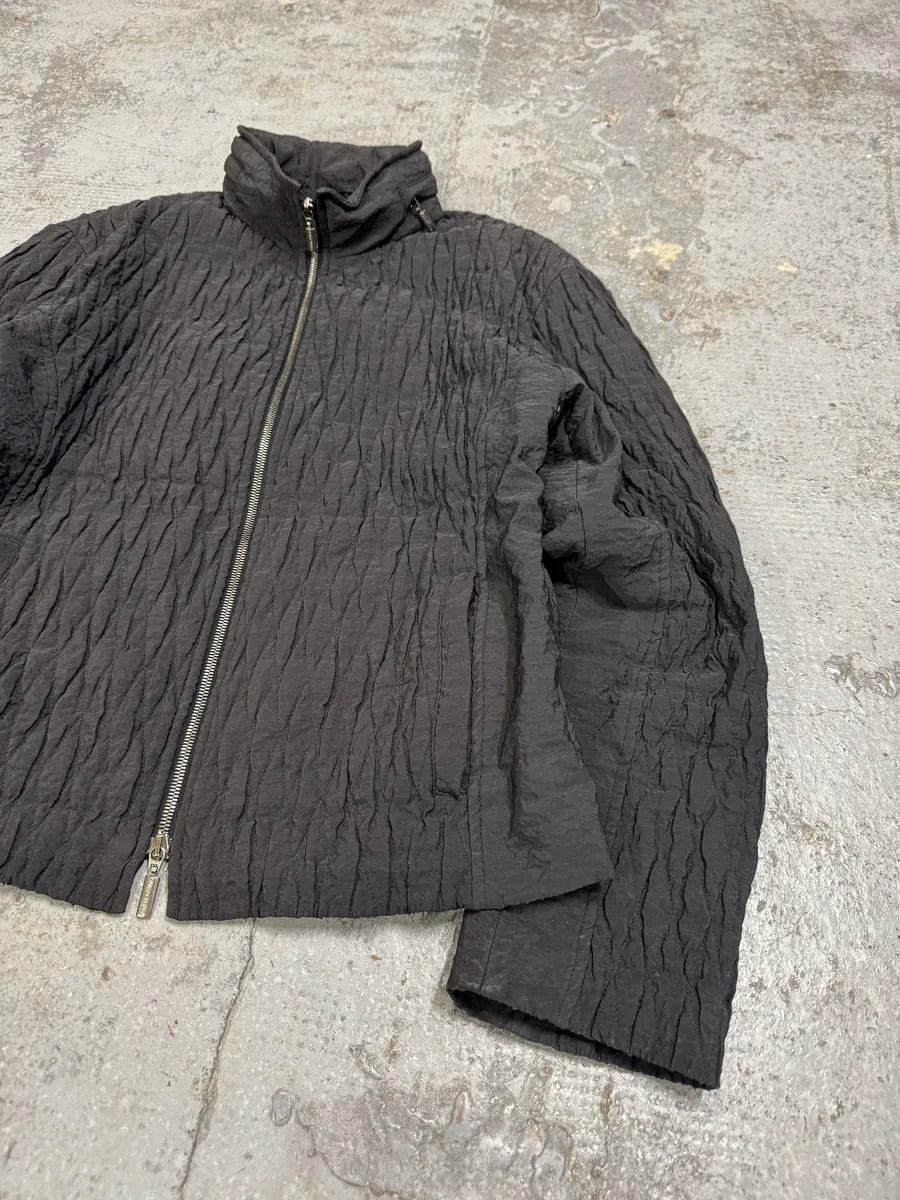 2010s Giorgio Armani Black Plissed Light Jacket IxDjRzC 6