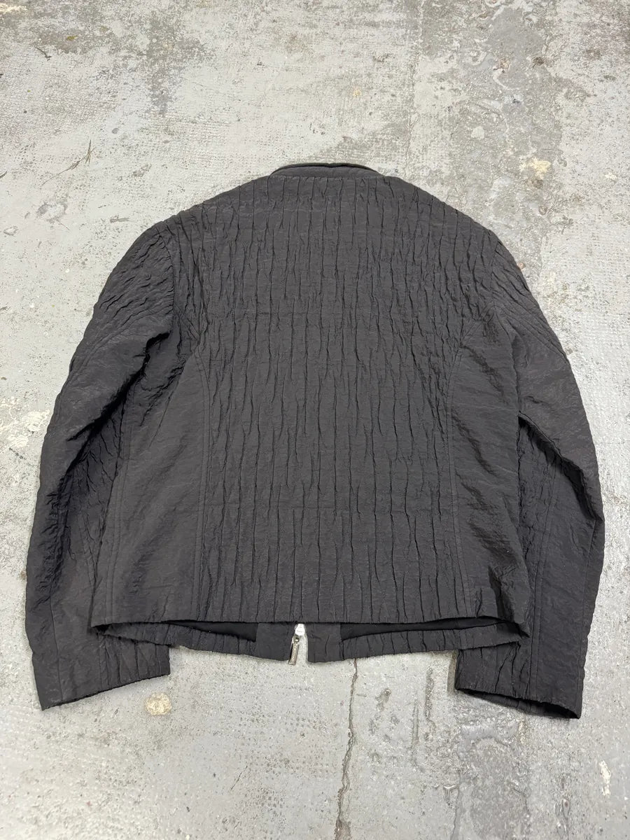 2010s Giorgio Armani Black Plissed Light Jacket IxDjRzC 7