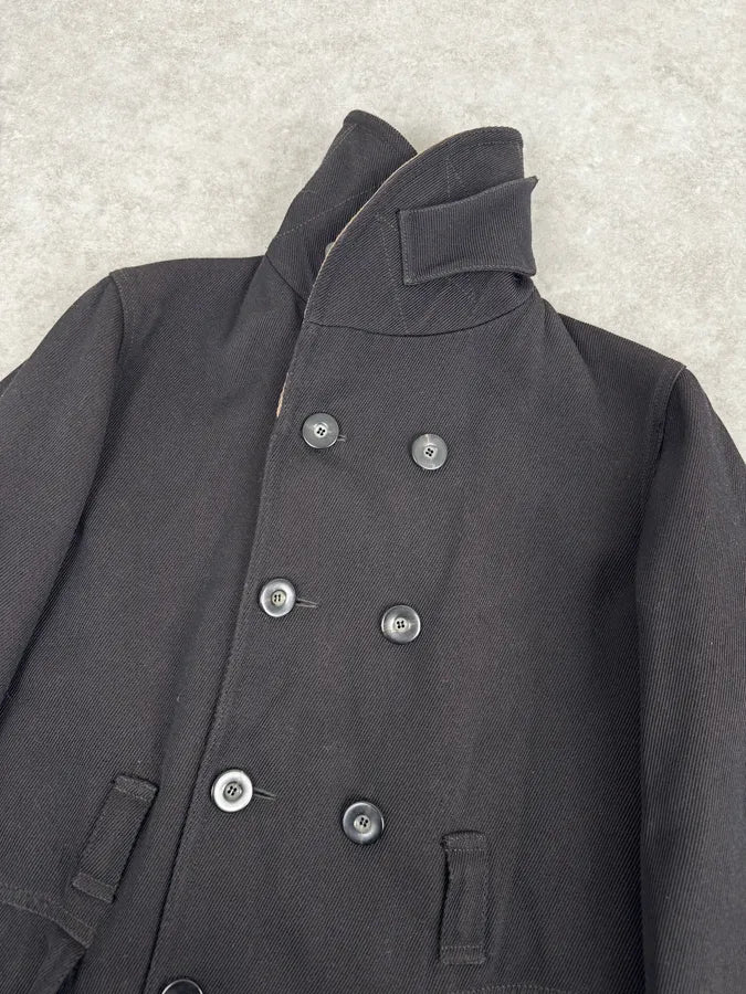 2010s Giorgio Armani Black Wool Double Breasted Classy Coat cEEntuw 5