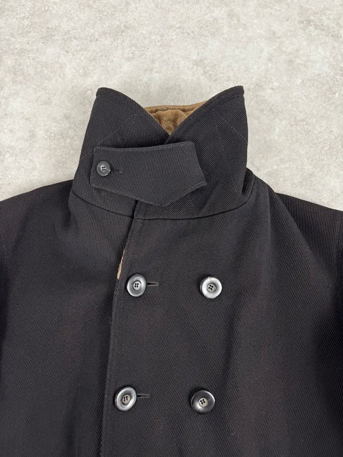 2010s Giorgio Armani Black Wool Double Breasted Classy Coat cEEntuw 6