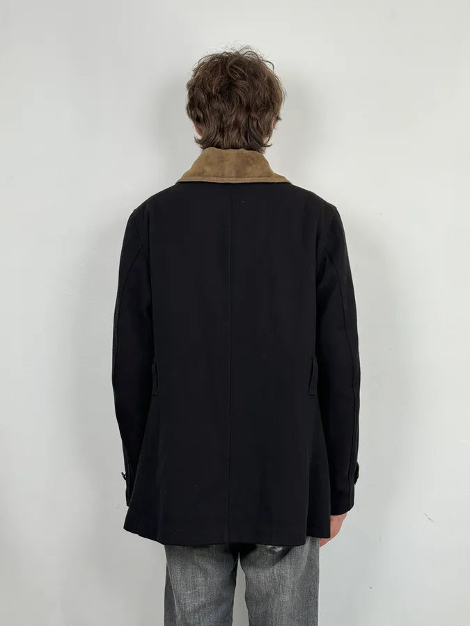 2010s Giorgio Armani Black Wool Double Breasted Classy Coat cEEntuw 2