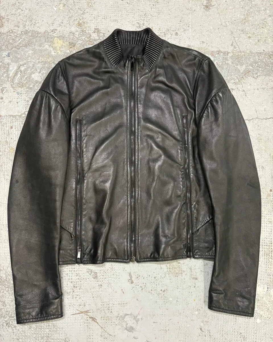 AW2012 Givenchy Black Bomber Zip Leather Jacket QiPmffY 0
